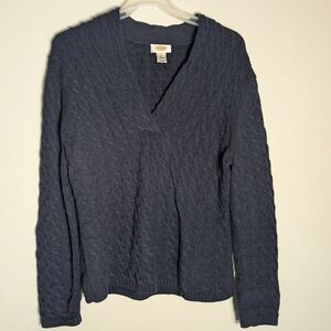 Talbots Women's Fishermans Sweater 90s Y2K Cable Knit Cotton Chunky Grandpa XL